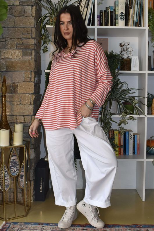  Perfect Breton V Long Sleeve Top Watermelon /19